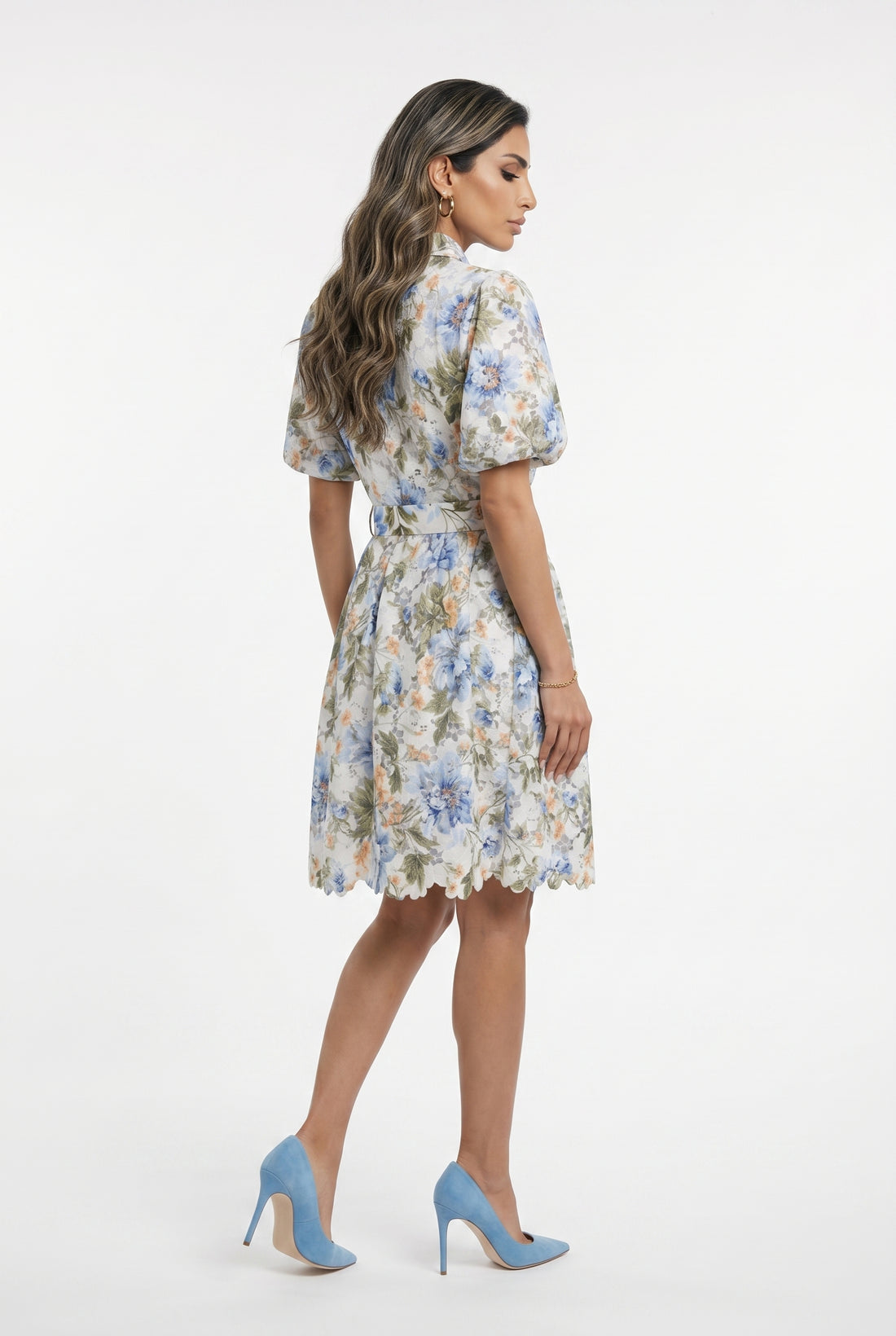 Chalice Floral Embroidery Lace Midi Dress - Brown Loft