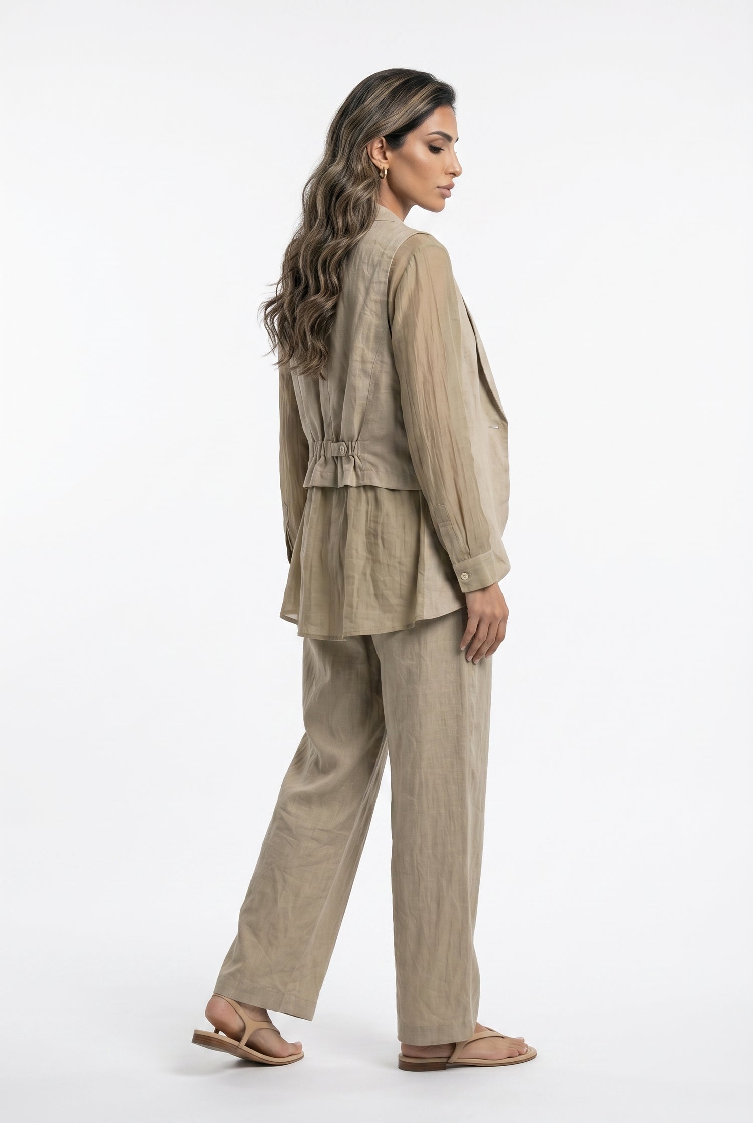 26S-5089/8090 Waistcoat Jacket and Pants - Brown Loft