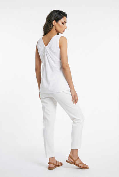 26S-1030 V Neck Sleeveless Tencel Top