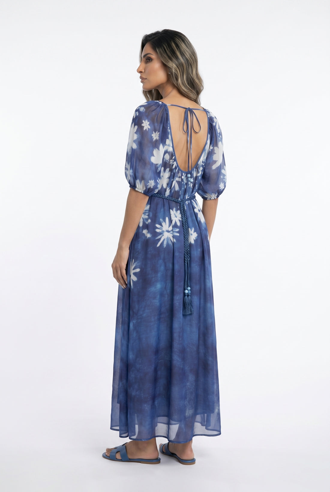 Joyce Floral Print Maxi Kaftan Dress - Brown Loft