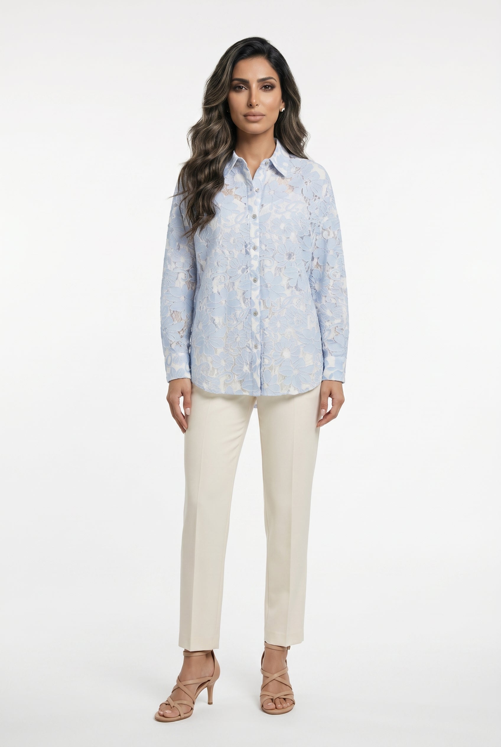 Lyra Floral Lace Oversized Shirt