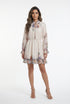 Marly Floral Ruffle Sheer Mini Dress - Brown Loft