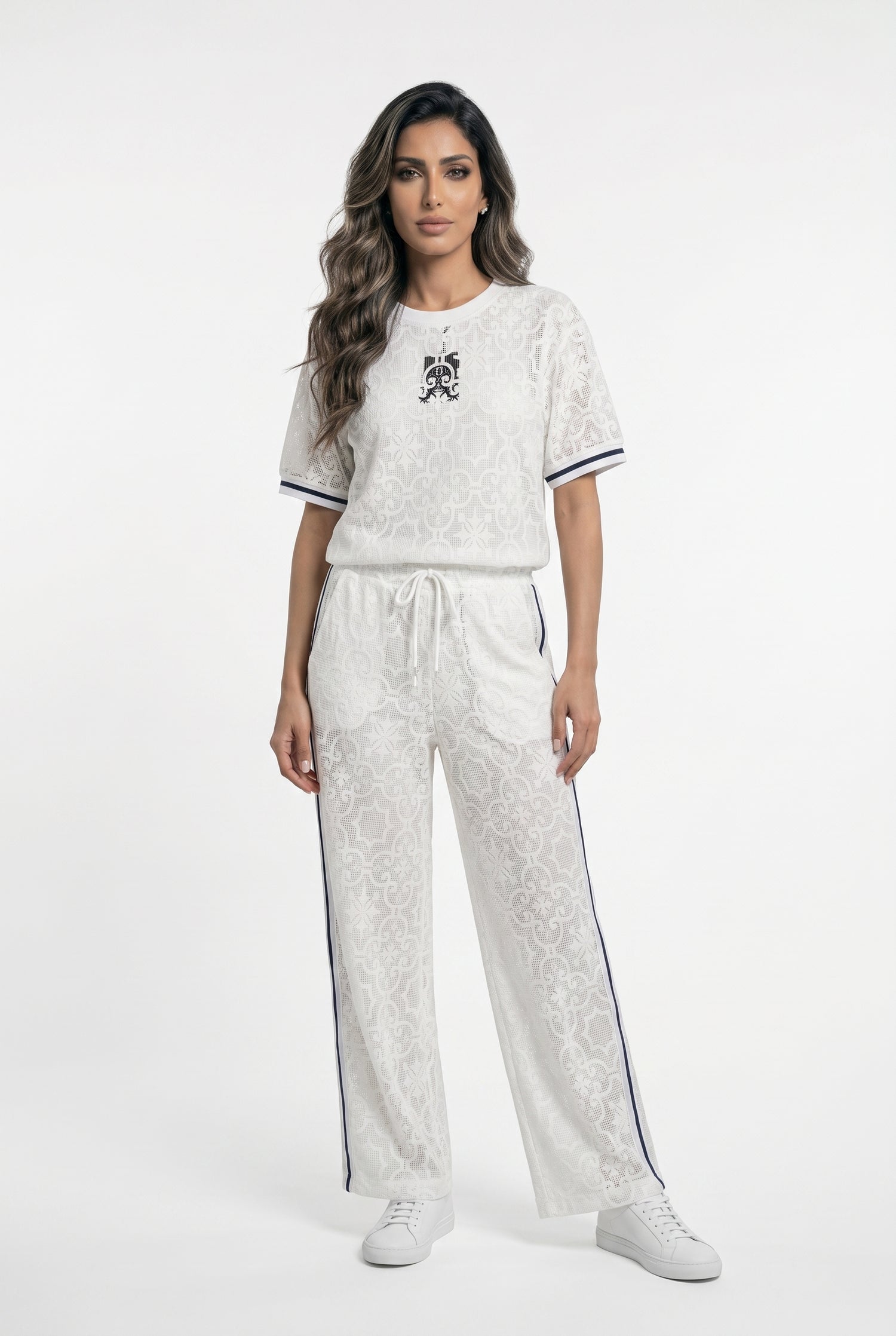 BCR02821/820 Floral Mesh Lace Top and Pants - Brown Loft