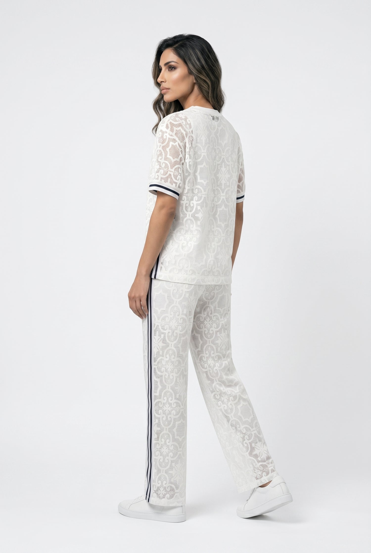 BCR02821/820 Floral Mesh Lace Top and Pants - Brown Loft