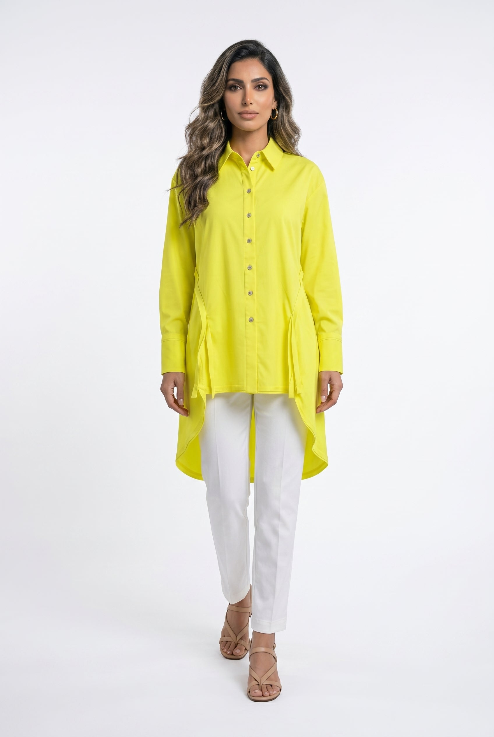 Oversized High Low Shirt 26SS-BZ321 - Brown Loft
