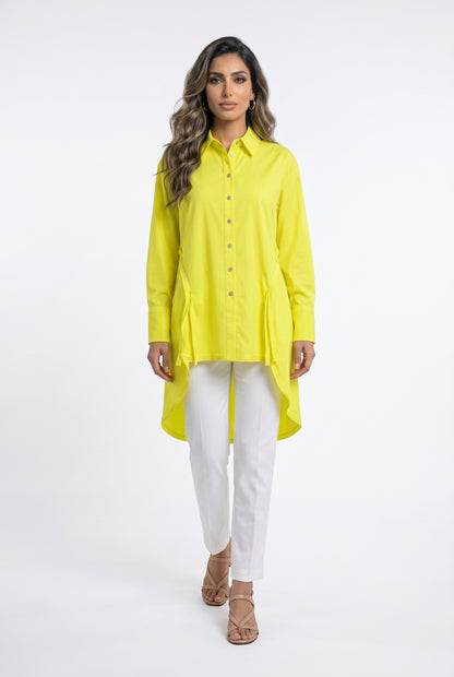 Oversized High Low Shirt 26SS-BZ321 - Brown Loft