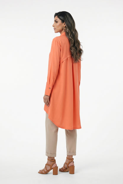 Oversized High Low Shirt 26SS-BZ321 - Brown Loft