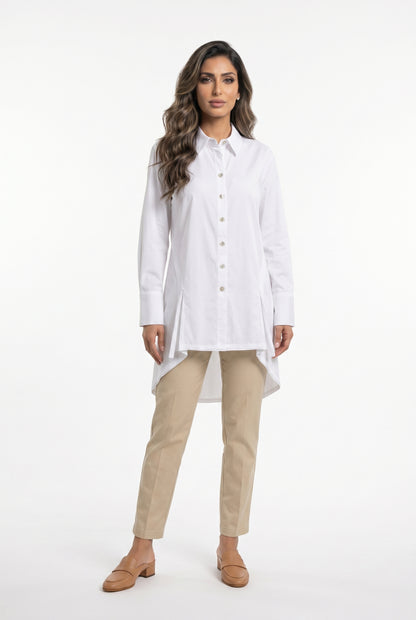 Oversized High Low Shirt 26SS-BZ321 - Brown Loft