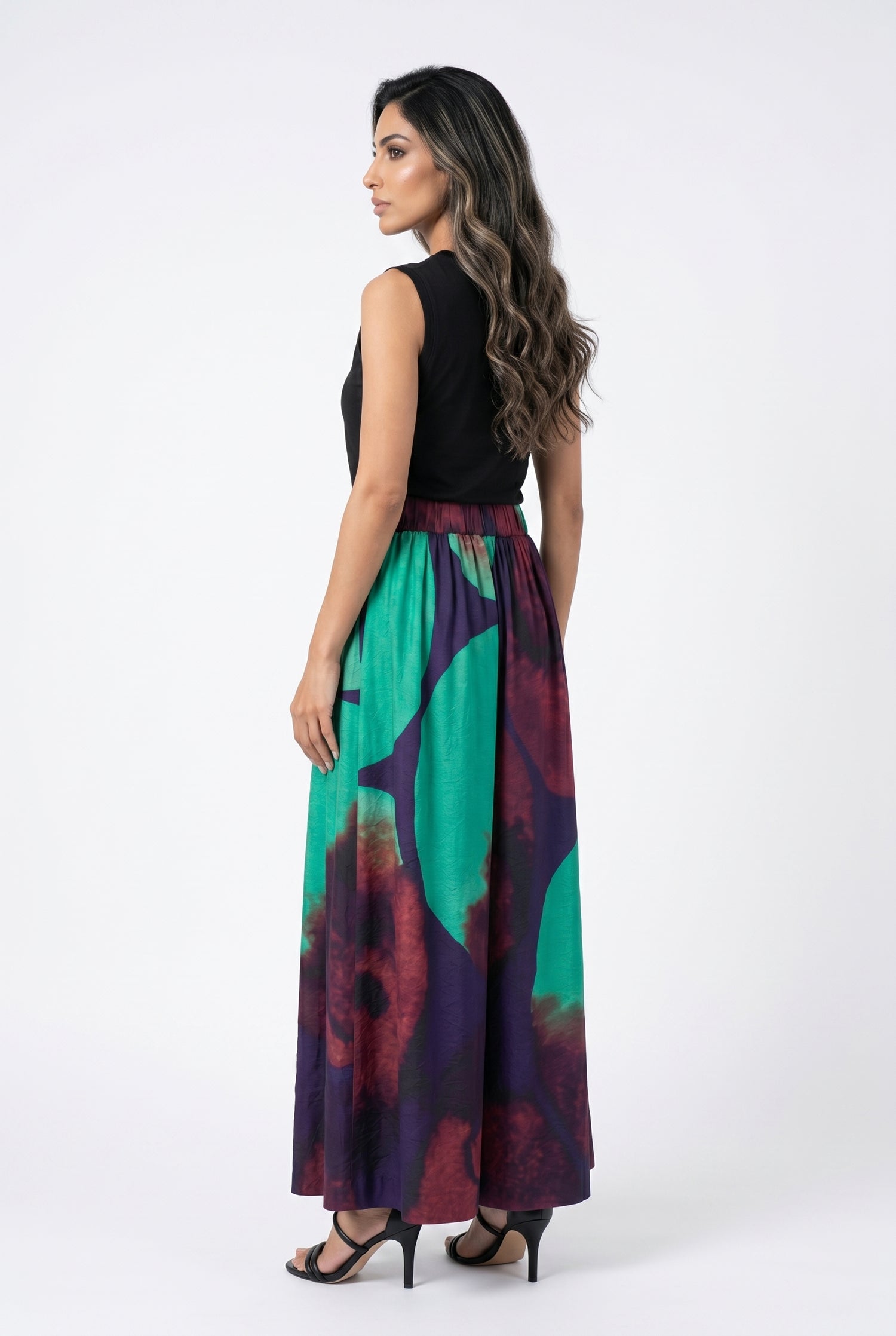 26SS-BZ3129 High Waisted Wide Leg Pants - Brown Loft