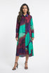 26SS-BZ2137 Double Layer Collared Buttoned A Line Dress - Brown Loft