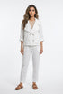 26SS-BC5098/7064 Wide Lapel Cropped Tencel Jacket & Pants Set - Brown Loft