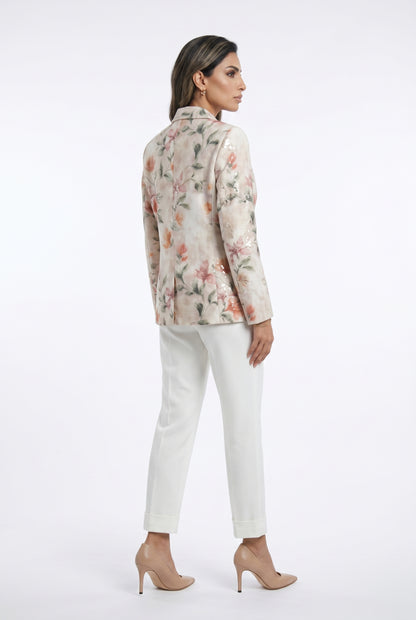 Floral Print Embroidery Jacket Amelie