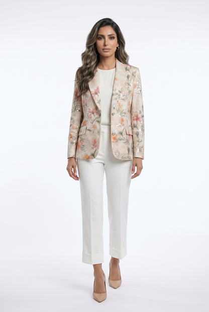 Floral Print Embroidery Jacket Amelie
