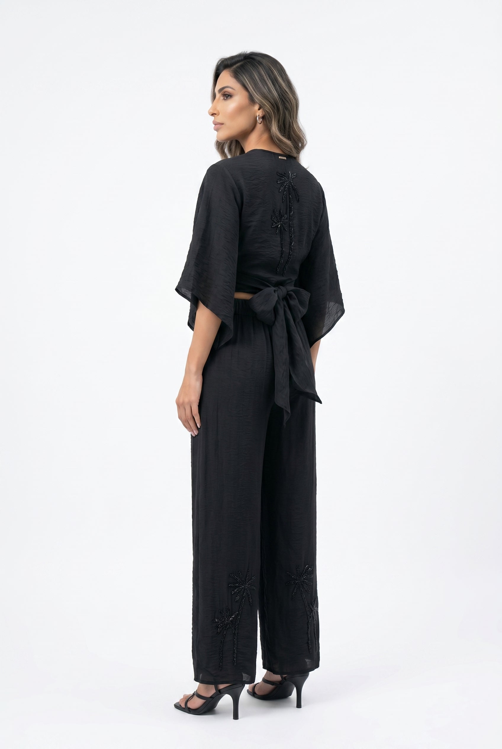 Embroidered Beads Detailed Top and Pants LS2615009/4005