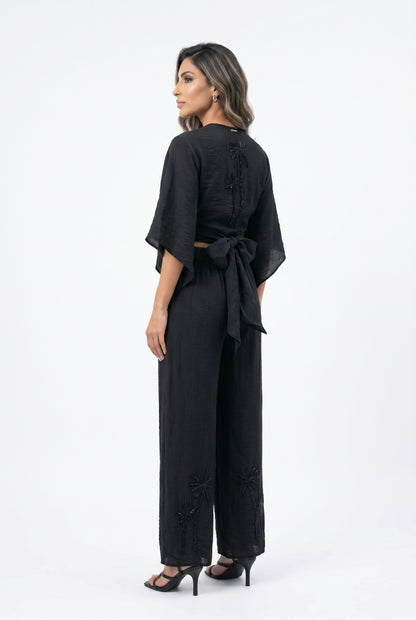 Embroidered Beads Detailed Top and Pants LS2615009/4005
