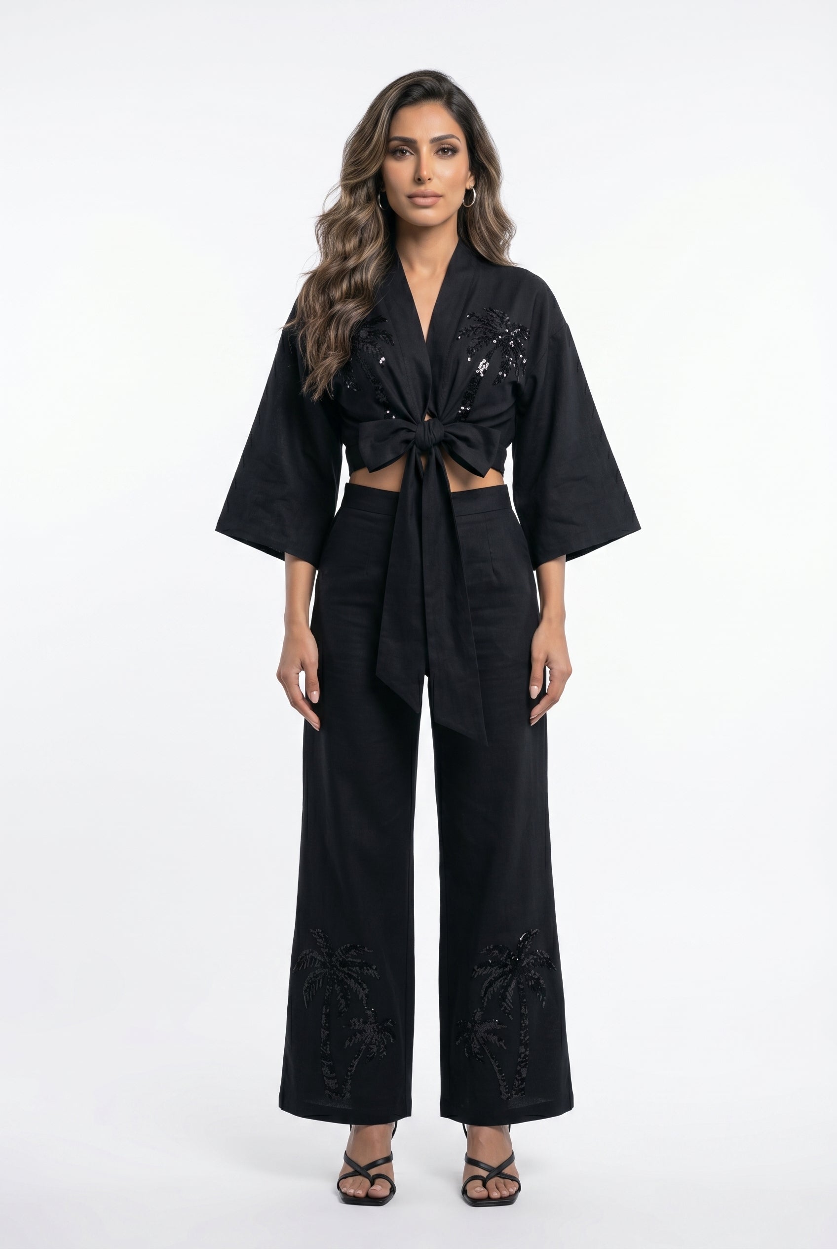 Embroidered Beads Detailed Top and Pants LS2615009/4005