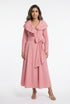 26SS-BC6015 Sculptural Ruffle Collared Wrap Dress - Brown Loft