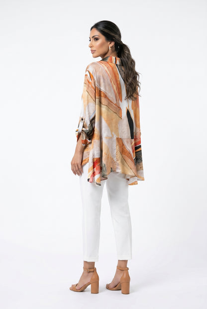 26SS-BZ324 Abstract Print Shirt - Brown Loft