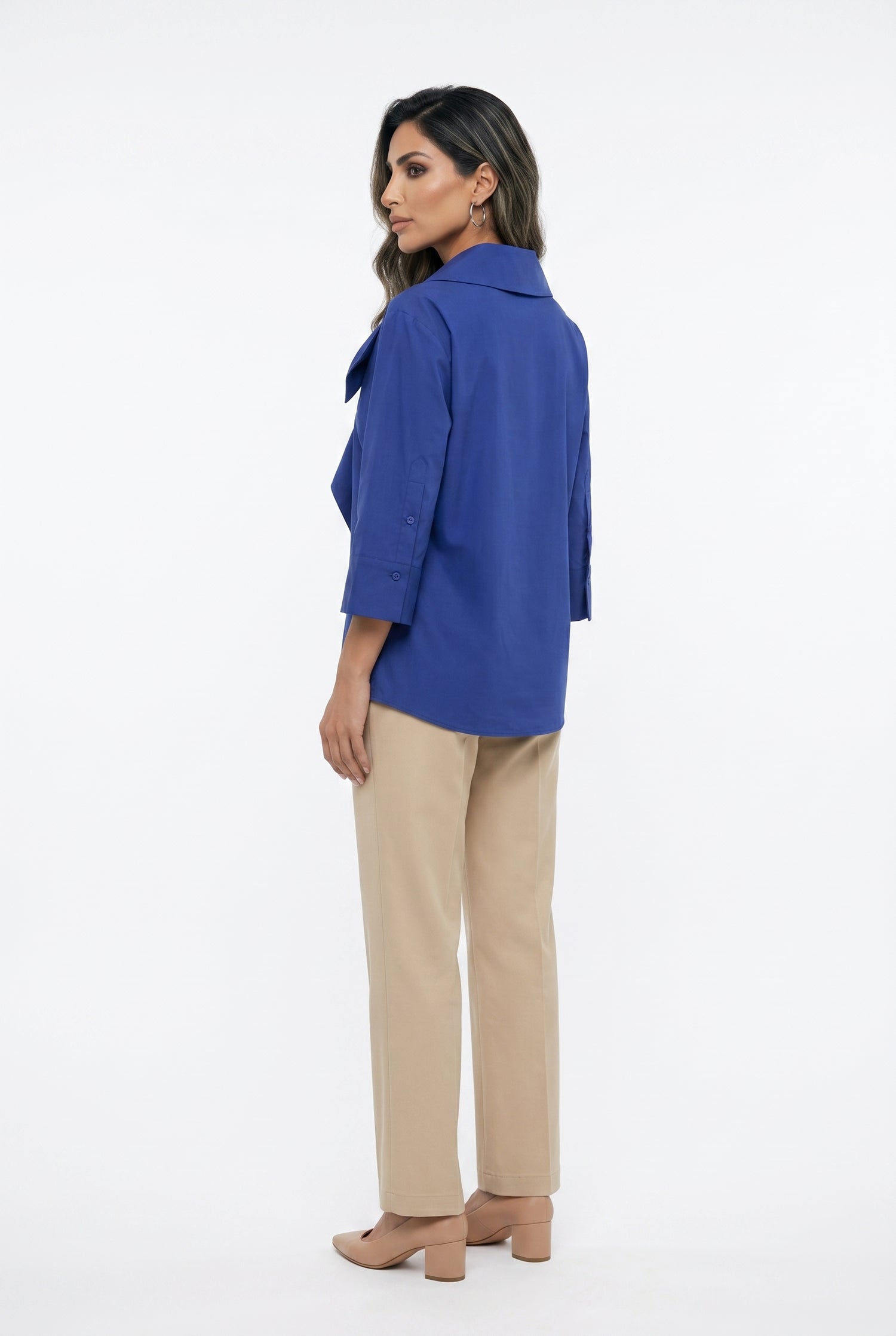 26SS-BZ364 Collared Poplin Shirt - Brown Loft