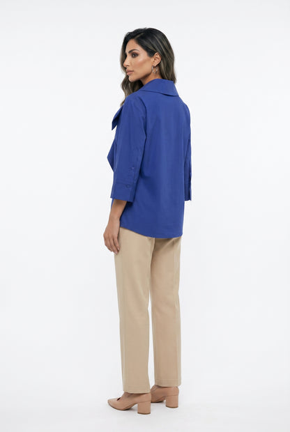 26SS-BZ364 Collared Poplin Shirt - Brown Loft