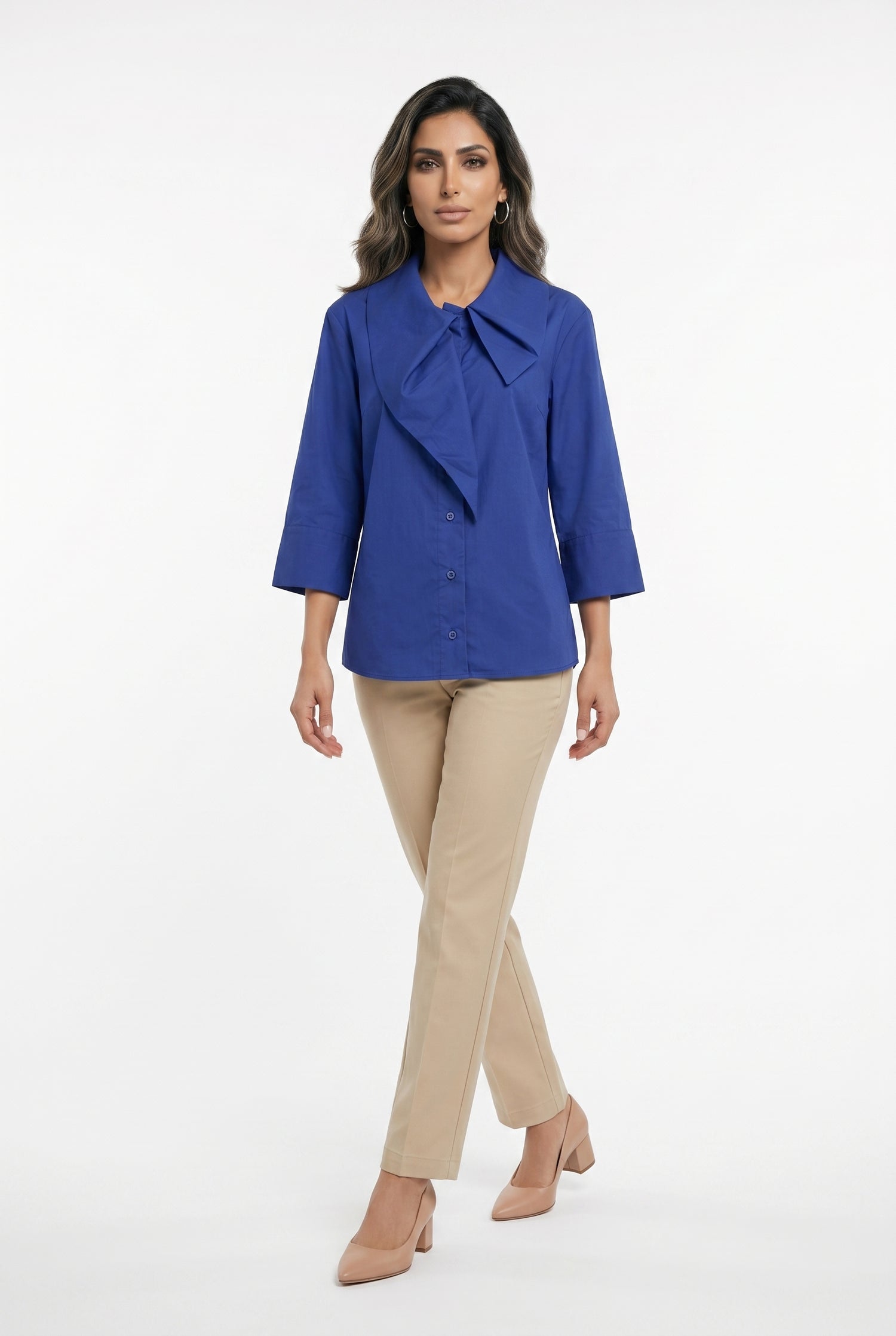 26SS-BZ364 Collared Poplin Shirt - Brown Loft