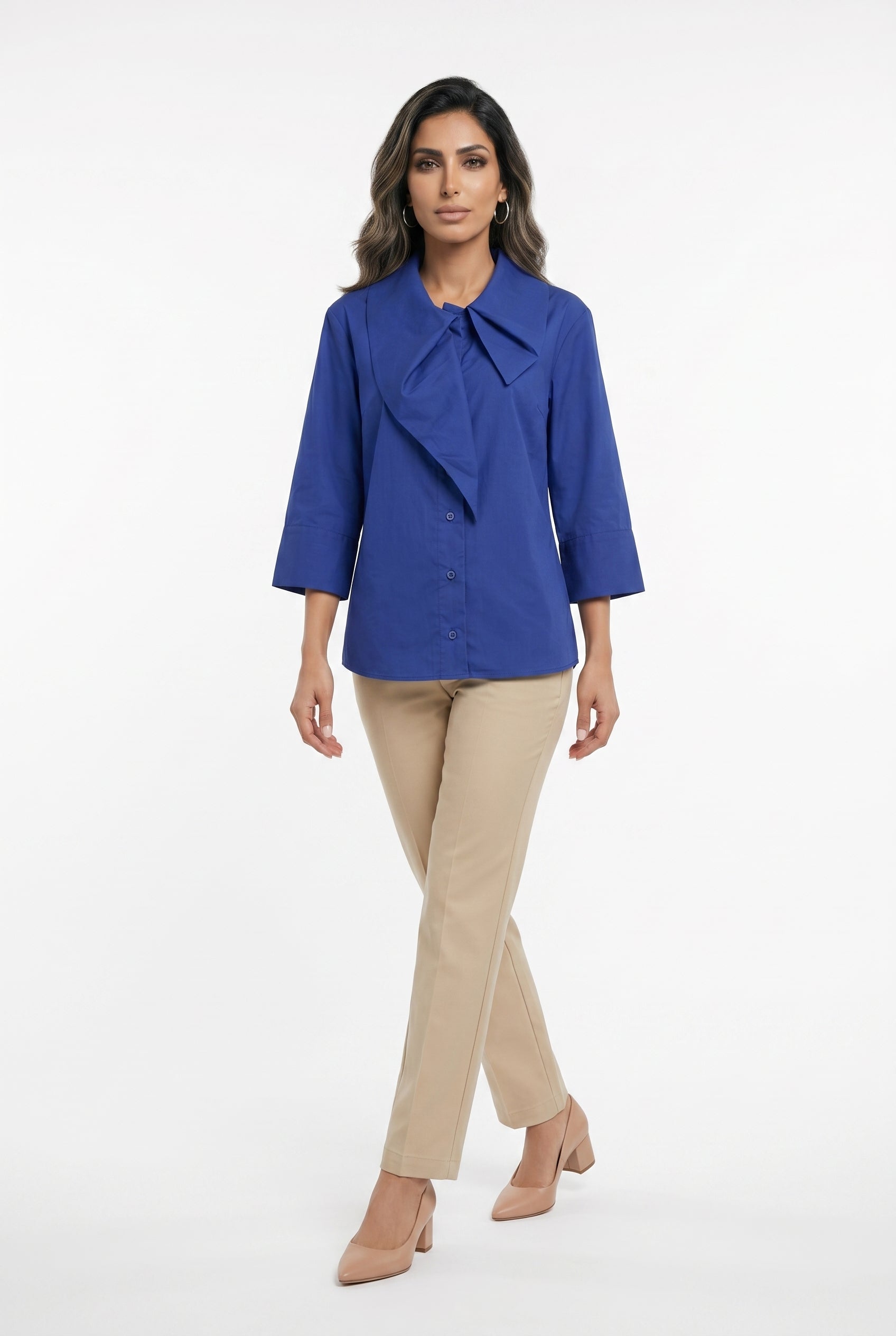 26SS-BZ364 Collared Poplin Shirt - Brown Loft