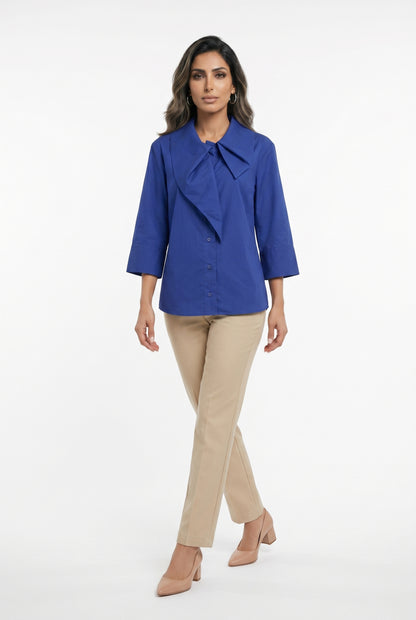 26SS-BZ364 Collared Poplin Shirt - Brown Loft