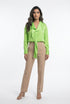 26SS-BZ351 Drape Neck Collared Top - Brown Loft