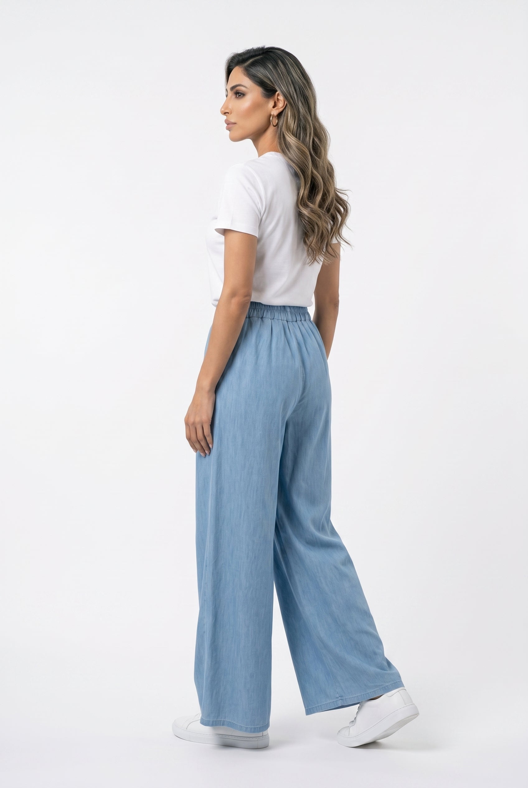 TDM17526 Wide Leg Pleated Skirt Pants - Brown Loft