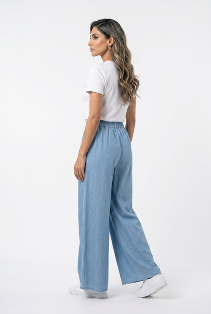 TDM17526 Wide Leg Pleated Skirt Pants - Brown Loft