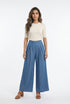 TDM17526 Wide Leg Pleated Skirt Pants - Brown Loft