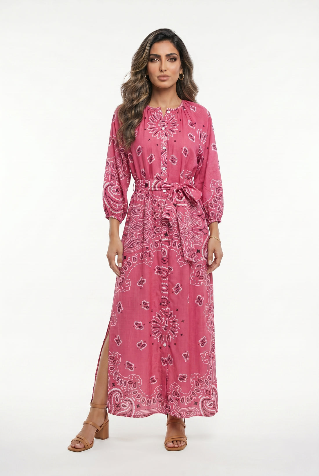 Bandana Paisley Print Long Dress فستان طويل بطباعة البايزلي