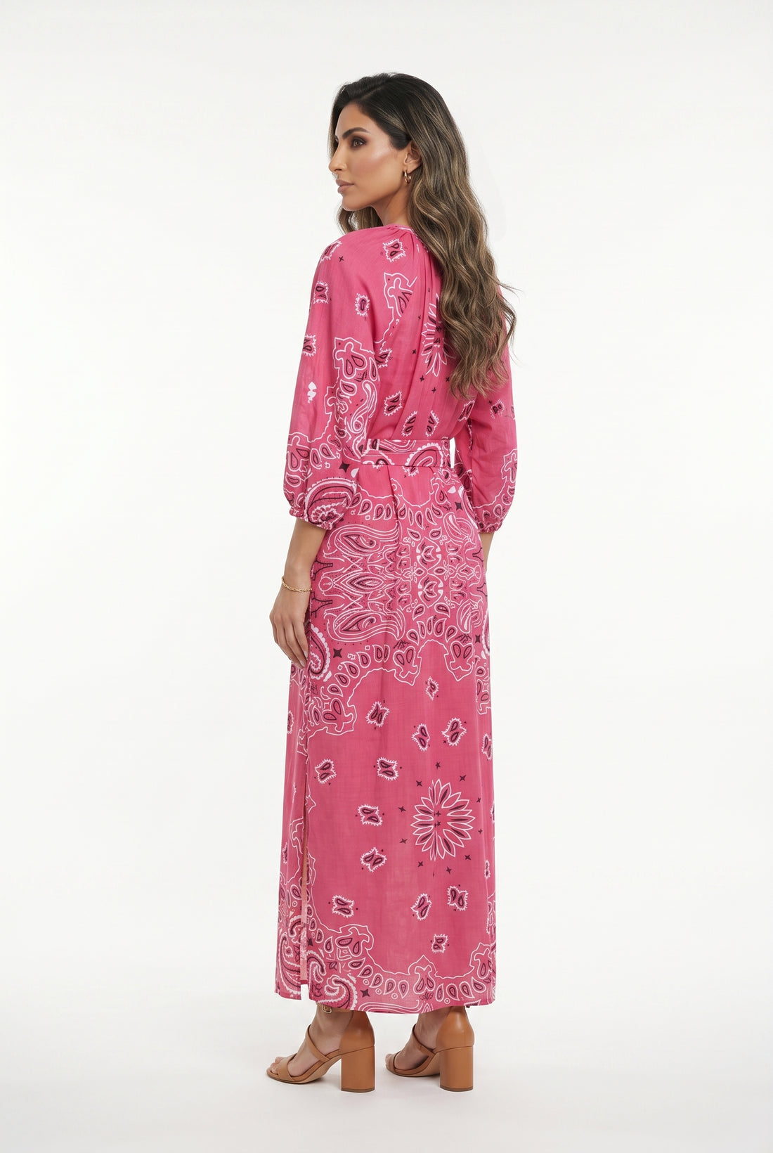 Bandana Paisley Print Long Dress فستان طويل بطباعة البايزلي