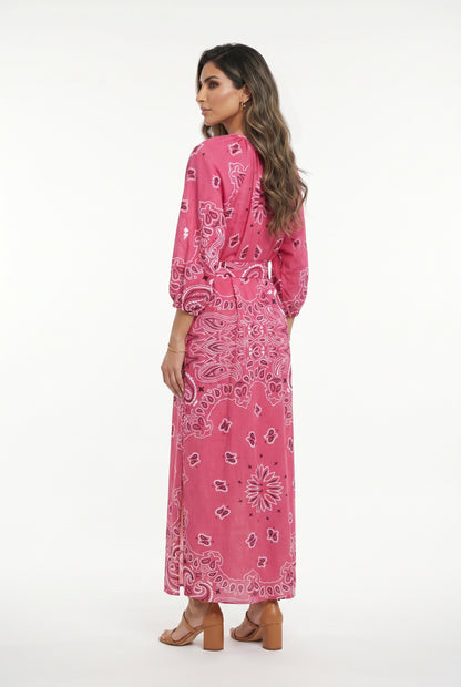 Bandana Paisley Print Long Dress - Brown Loft