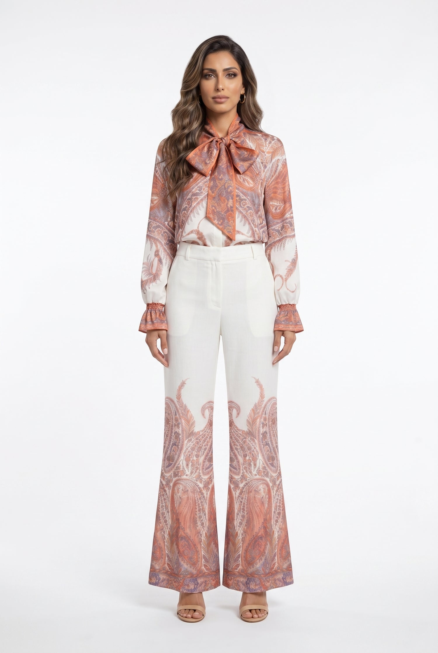 Meline/Mawa Paisley Print Oversized Top and Pants - Brown Loft