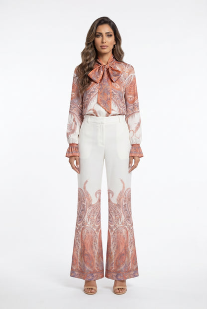 Meline/Mawa Paisley Print Oversized Top and Pants - Brown Loft