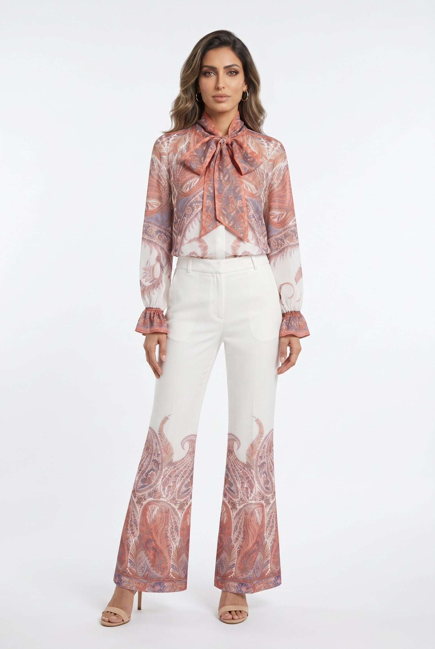 Meline/Mawa Paisley Print Oversized Top and Pants - Brown Loft