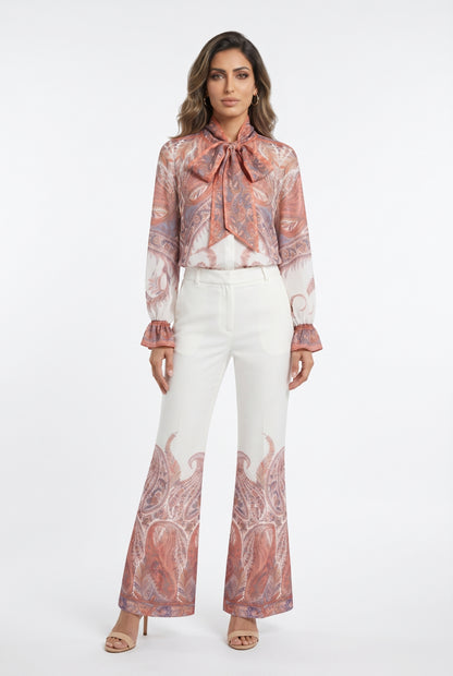 Meline/Mawa Paisley Print Oversized Top and Pants - Brown Loft