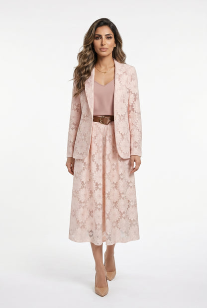 Floral Lace Jacket and Skirt TDM16626/526 - Brown Loft