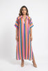 Palestra Rainbow Stripes Dress - Brown Loft
