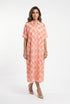 Icaria Flores Beads Embroidery Oversized Midi Dress - Brown Loft
