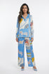 KD9966/6637-20 Equestrian Printed Satin Top and Pants - Brown Loft