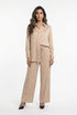 KD8607/05VS Satin Shirt and Pants قميص وبنطال من الساتان - Brown Loft