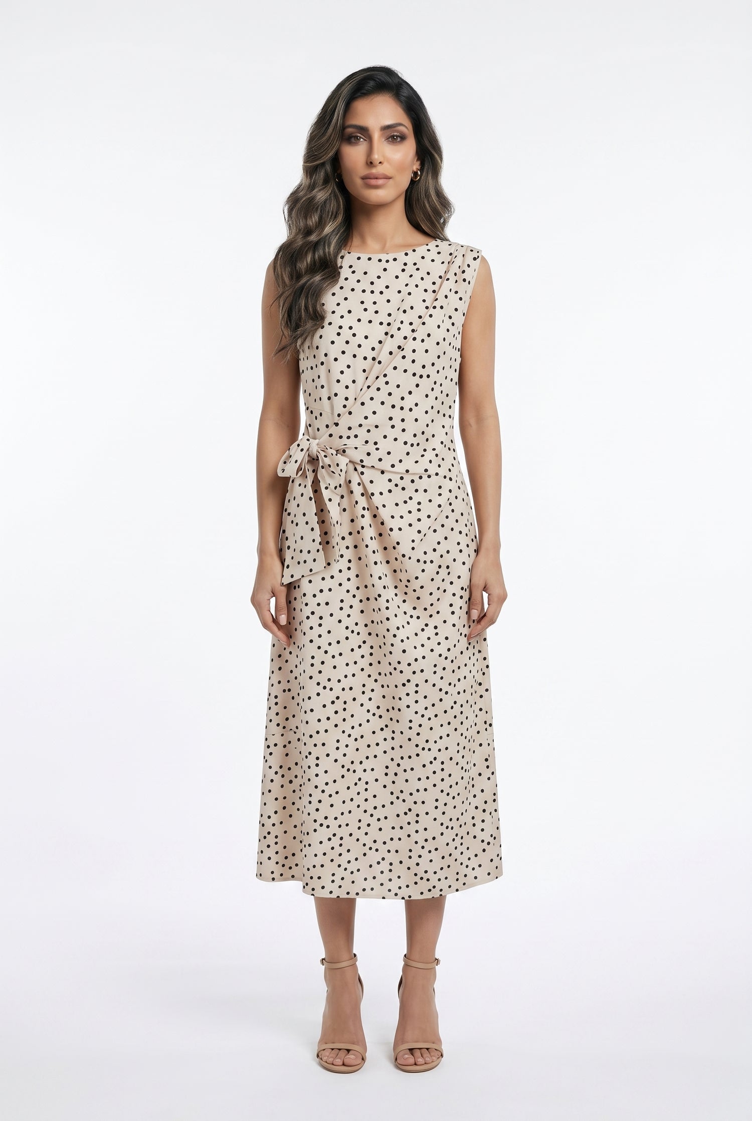 Polka Dot Sleeveless Dress TDM27125PC