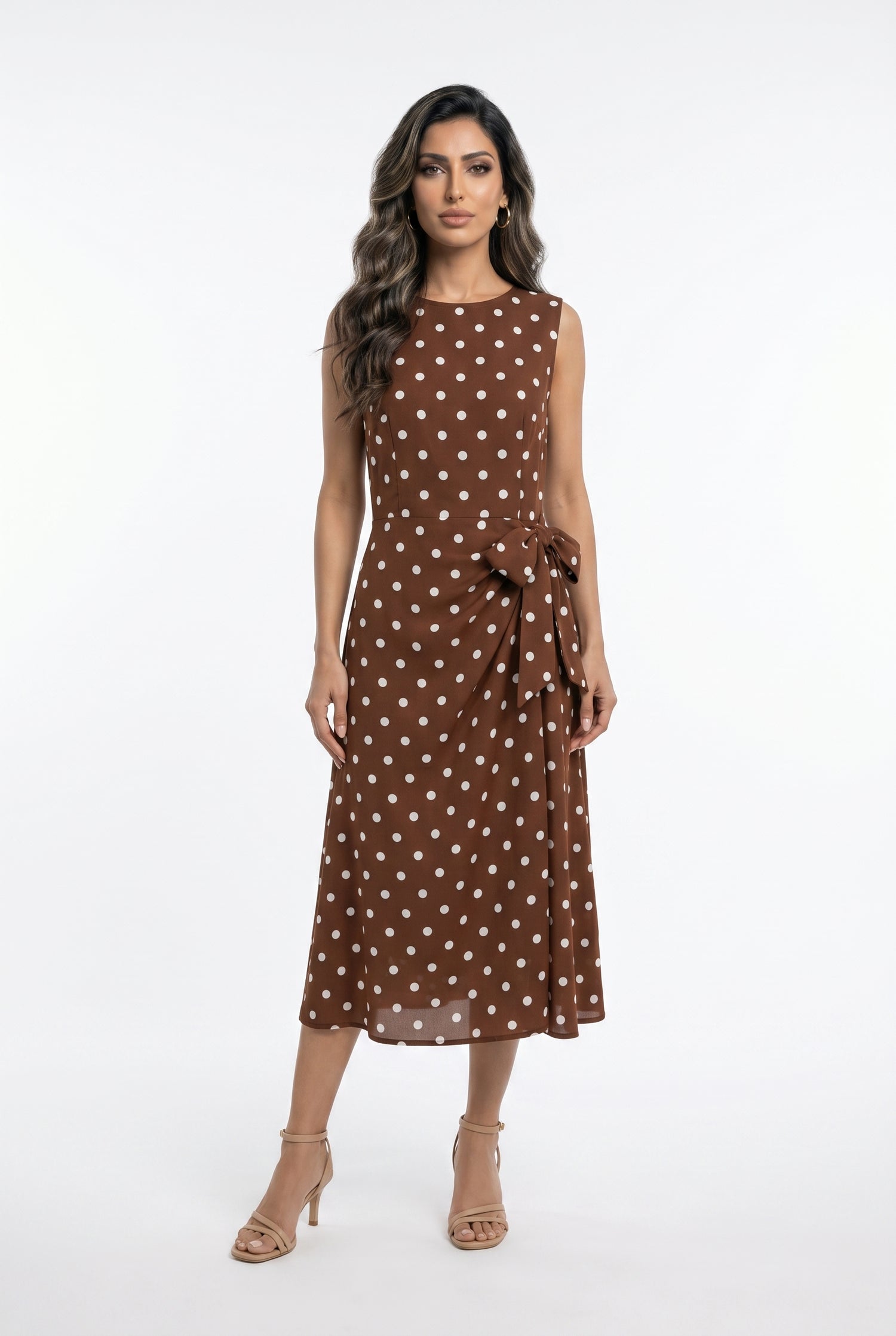 Polka Dot Sleeveless Dress TDM27125PC