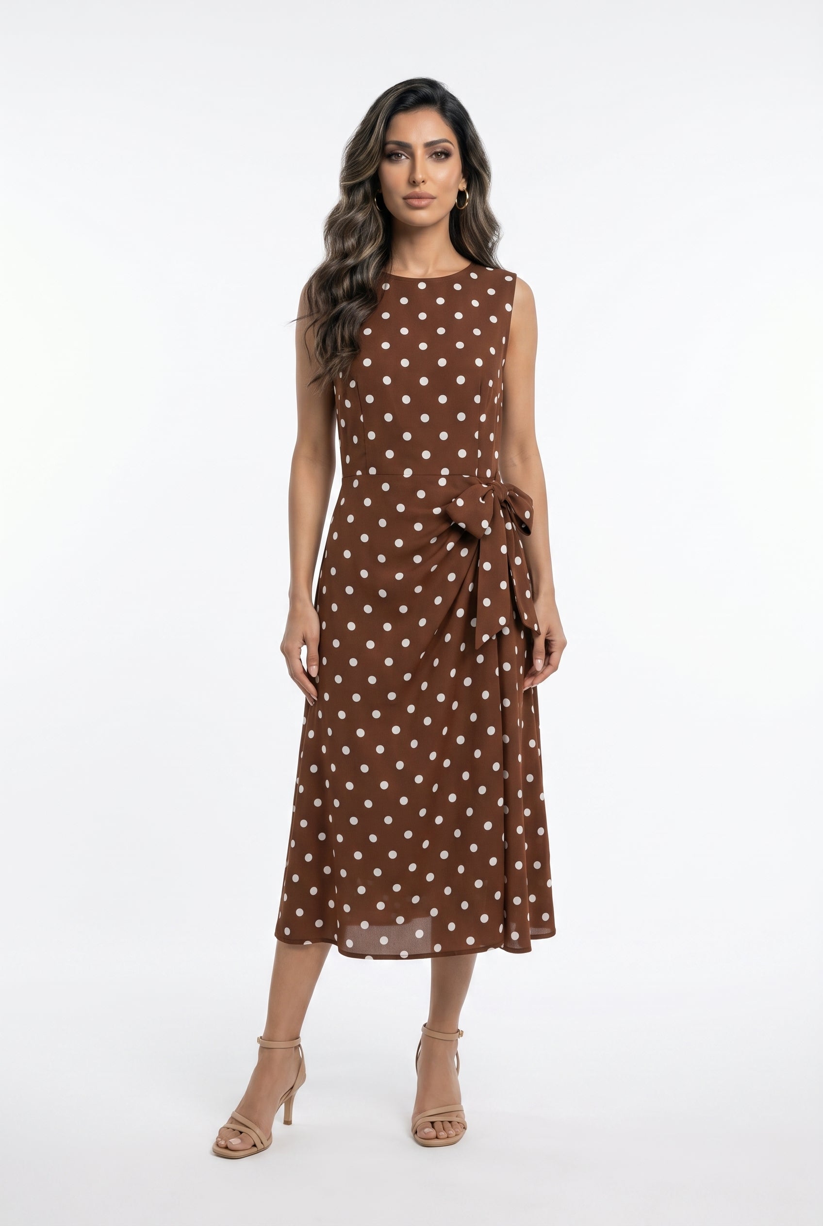 Polka Dot Sleeveless Dress TDM27125PC