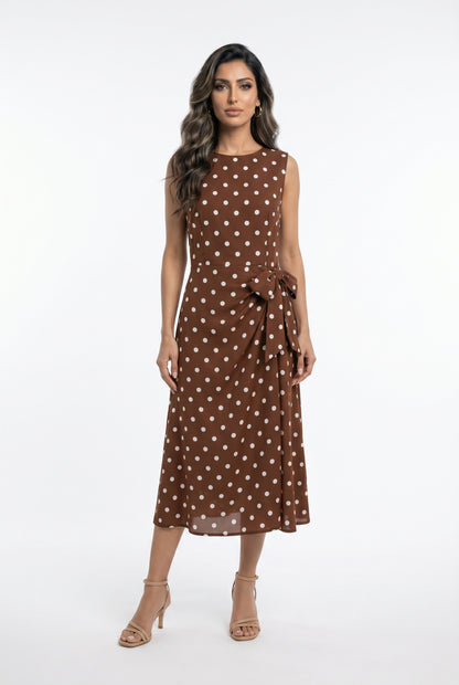 Polka Dot Sleeveless Dress TDM27125PC