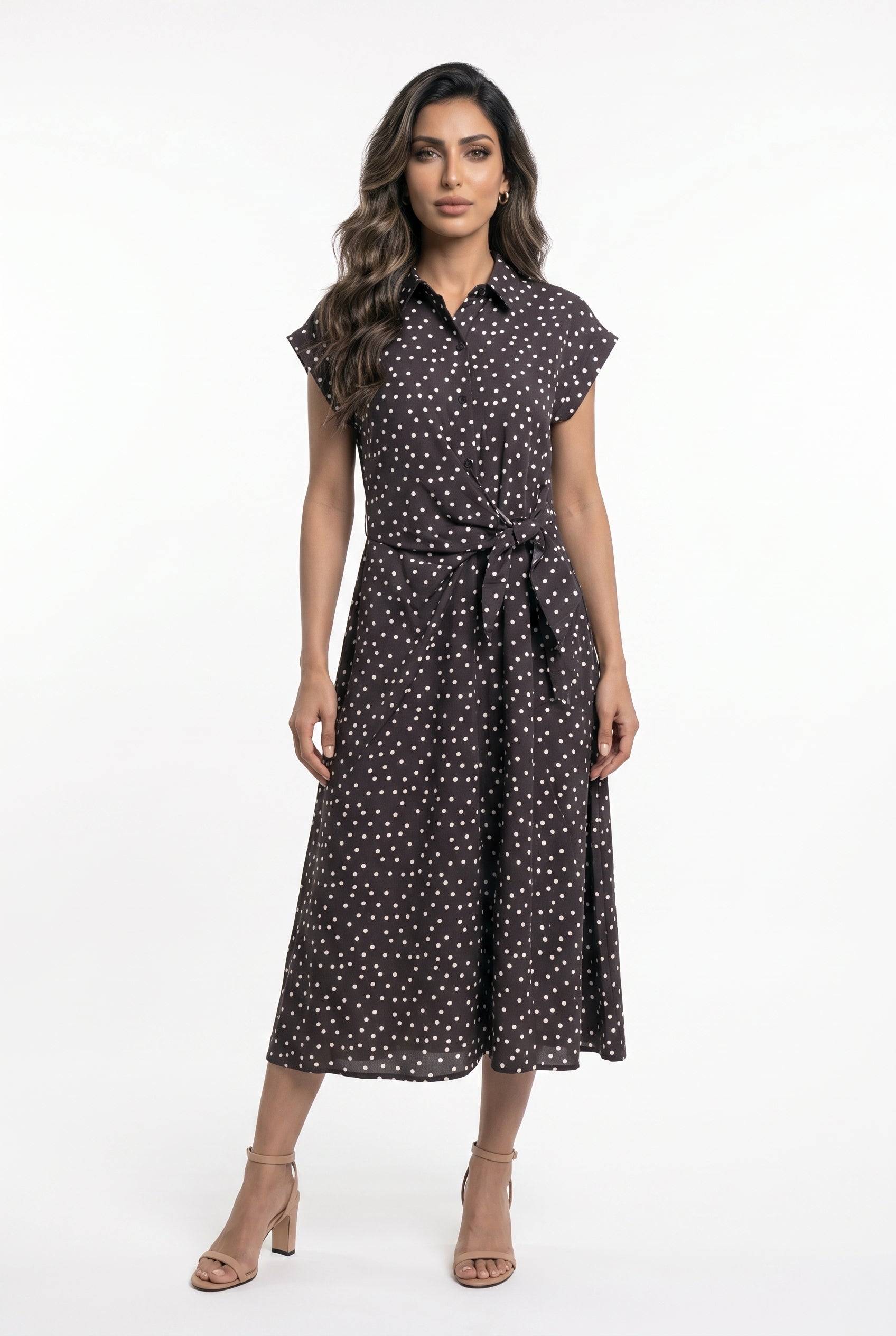 Polka Dot Long Dress TDM23824-4