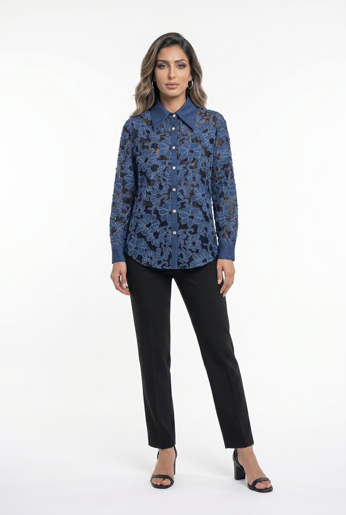 Floral Lace Structured Shirt MJ254848