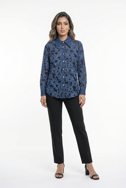 Floral Lace Structured Shirt MJ254848